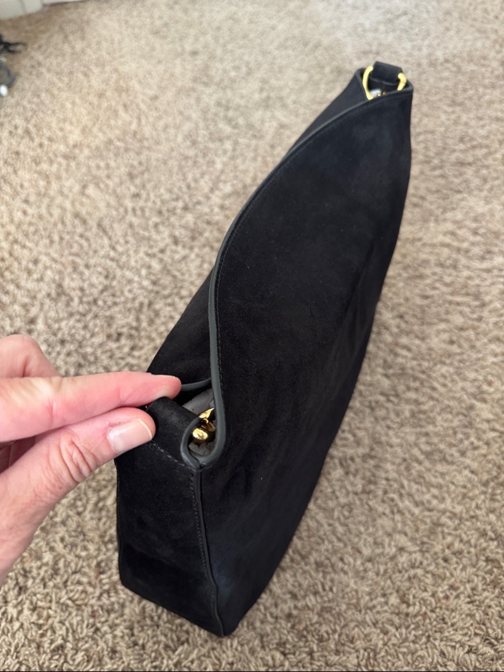 J. Crew Berkeley Chainlink Shoulder Bag in Black Suede - Picture 10 of 11